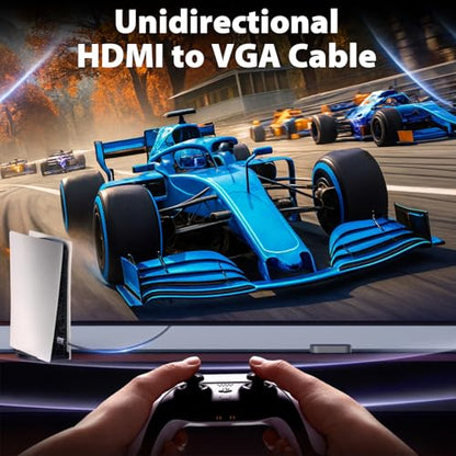 Cyberguys! HDMI to VGA Cable 3ft, Adapter Cord with Secure Latch and IC Chip – Plug & Play HDMI to VGA Converter Cable for Projector, PC, Laptop, Desktop, Xbox, PS3, 1080P 60Hz - size: 3FT