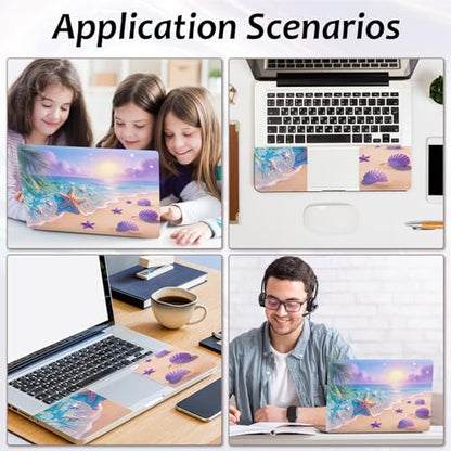 Laptop Skin 12.1-15.6 inch Removable Universal Reusable Laptop Sticker Decal,Waterproof No Residue Vinyl Cover,Scratch-Resistant Cuttable Full Wrap Sticker for Notebook, Pastel Ocean Beach Starfish - color: Pastel Ocean Beach Starfish