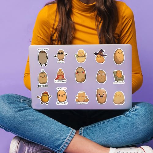 50 Pcs Funny Potato Stickers, Cute Kawaii Potato Character Decals, Waterproof Vinyl Sticker Pack for Laptop, Water Bottle, Journal for Kids & Adults(Potato) - color: Potato