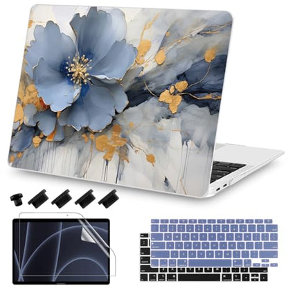 Teryeefi Compatible with MacBook Air 13 inch Case A2337 M1 Chip A2179 A1932 (Release 2018-2020),Protective Slim Cover + Keyboard Cover for 13.3 inch MacBook Air Retina Display & Touch ID, Art Florals - color: Art Flowers-002