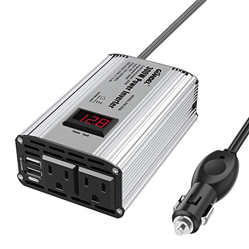 300W Power Inverter DC 12V to 110V AC Car Inverter with 4.8A Dual USB Car Adapter with LED Display - size: 300 W - 110V