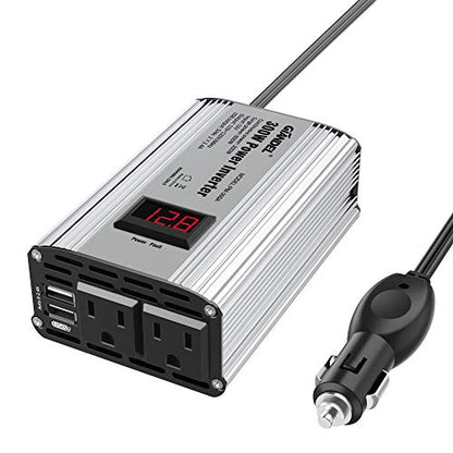 300W Power Inverter DC 12V to 110V AC Car Inverter with 4.8A Dual USB Car Adapter with LED Display - size: 300 W - 110V