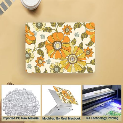 MacBook Air 13 Inch Laptop Case (2010-2017) - Compatible with Model A1466 A1369 - Hard Shell Cover & Keyboard Skin - Yellow Flowers - color: 1356 Yellow flowers, size: Air 13" 2010-2017(A1369/A1466)