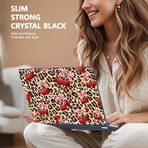 May Chen for MacBook Air 15 inch Case M5 M4 M3 M2 2026 2024-2023, Model A3448 A3241 A3114 A2941, Closes Seamlessly Hard Shell Laptop Cover with Keyboard Cover, Cherry and Cheetah - color: Cherry & cheetah