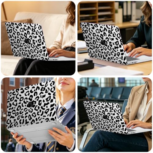 MOSISO Compatible with MacBook Air 13 inch Case M5 2026 M4 2025 M3 M2 2024-2022 A3449 A3240 A3113 A2681, 3 in 1 Leopard Grain Hard Case&Keyboard Cover&ScreenFilm for MacBook Air 13.6 Case, Transparent - color: Transparent