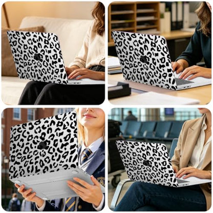 MOSISO Compatible with MacBook Air 13 inch Case M5 2026 M4 2025 M3 M2 2024-2022 A3449 A3240 A3113 A2681, 3 in 1 Leopard Grain Hard Case&Keyboard Cover&ScreenFilm for MacBook Air 13.6 Case, Transparent - color: Transparent