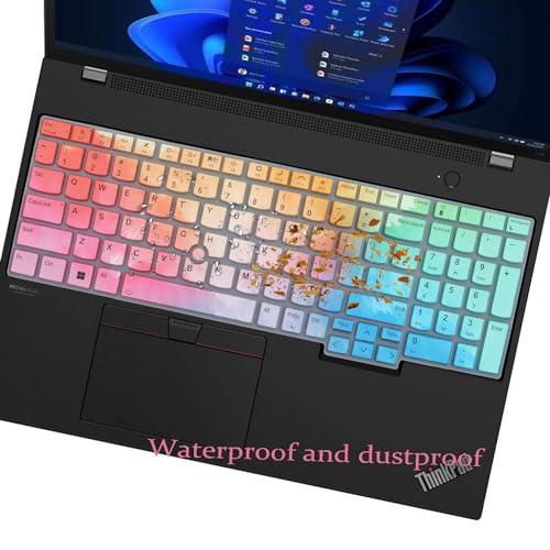 Keyboard Cover for Lenovo ThinkPad E16 L16 P16 P16v (Gen 2/Gen 1) / T16 P16s (Gen 3/Gen 2/Gen 1) 16 inch, Thinkpad L15 Gen 4/3 15.6 inch (Not Fit Thinkpad Z16,L15 Gen 2/1)-Colorful - color: Colorful