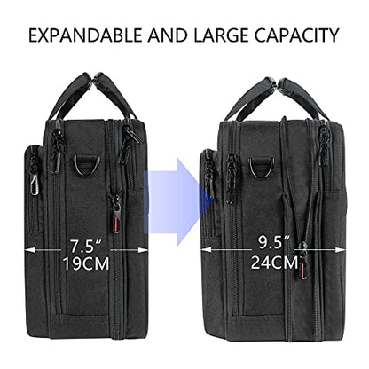 VANKEAN Expandable Waterproof Laptop Briefcase Fits Up to 17.3" for Travel
