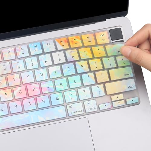 2 Pack Colorful Keyboard Cover for 2026-2023 MacBook Air 13"15" M5 M4 M3 M2, 2026-2021 MacBook Pro 14" 16" M5 M4 M3 M2 M1 Pro/Max,Keyboard Skin for 14.2" 16.2" MacBook Pro /13.6" 15.3"MacBook Air, US - color: Dazzlet+TPU