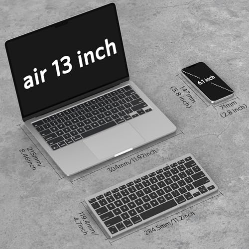 OMOTON Ultra-Slim Wireless Keyboard for Mac, Stable Bluetooth Connection, Ergonomic Tilt Angel, Auto Sleep Energy Saving & Portable for Business Trip & Travel, Compatible with MacOS 10.10+, Black Grey - color: Black Grey