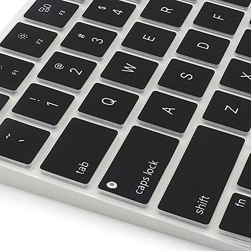 ProElife Keyboard Cover for Apple Magic Keyboard 3 with Touch ID A3118 | Black, Non-interference Design for ID Key, Dust-proof, Silicone Protective Skin, Precision Molded, Washable & Reusable - color: Black