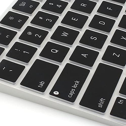 ProElife Keyboard Cover for Apple Magic Keyboard 3 with Touch ID A3118 | Black, Non-interference Design for ID Key, Dust-proof, Silicone Protective Skin, Precision Molded, Washable & Reusable - color: Black