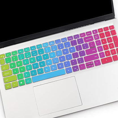 Keyboard Cover for 2026 2025 Dell 15 Laptop DC15250 DC15255 15.6" Dell Inspiron 15 3510 3511 3515 3525 3530 3535 5510 5515 5518 7510 15.6", Vostro 3510 3520 3530 5510 5515 15.6, Inspiron 7610 -Rainbow - color: RAINBOW