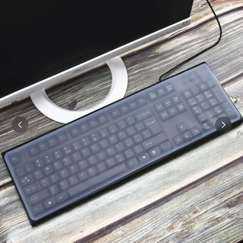 2 Pack Universal Keyboard Cover for Standard Size PC Computer Desktop Keyboards, Clear Waterproof Anti-Dust Silicone Keyboard Protector Cover Skin (Size: 17.52" x 5.51")