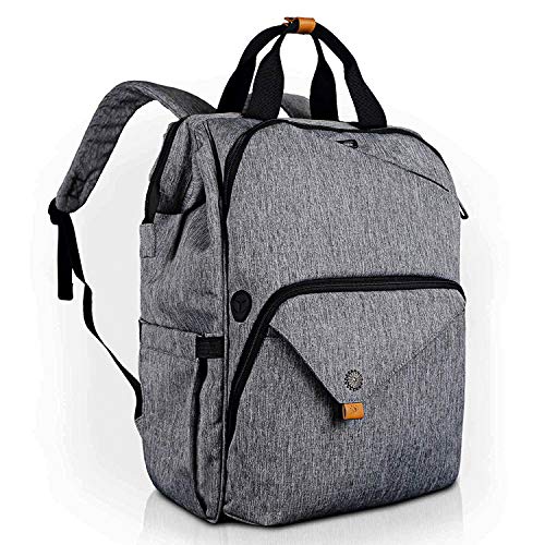 Hap Tim Laptop Backpack 15.6/14/13.3 Inch Laptop Bag Travel Backpack for Women/Men Waterproof School Computer Bag Large Capacity Bookbag for College/Travel/Business (7651EU), Grey, 15.6 inches, Casual - color: Grey