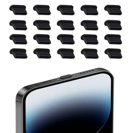 20x USB C Dust Cover Plugs Black Anti Dust Silicone Type C Charging Port Protection Cap Compatible with iPhone 16 15 Plus Pro Max/Samsung S24-S20/MacBook/iPad/Pixel Wireless Charging Friendly - color: Black