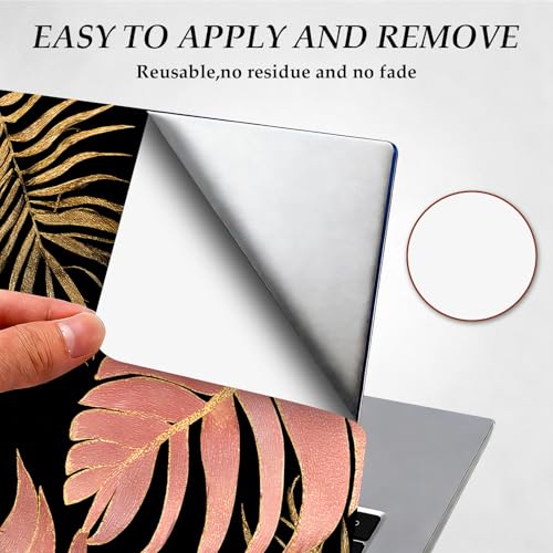 DEGDFSGR 12.1-15.6 Inch Universal Reusable Laptop Skin Sticker Decal, Waterproof Removable Protector for Notebook Cover, Scratch-Resistant Vinyl Cuttable Full Wrap Sticker, Luxury Monstera Palm Leaf - color: Luxury Monstera Palm Leaf