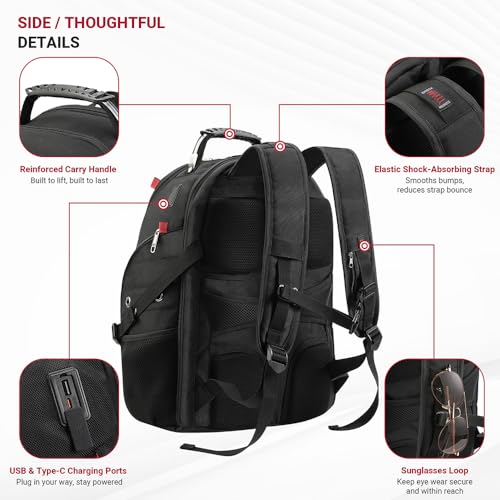 star cloud Rolling Laptop Bag with 4 Spinner Wheels & 17.3" Laptop Backpack Bundle – Business Travel Carry On Set with USB & Type-C Charging Ports