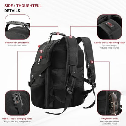 star cloud Rolling Laptop Bag with 4 Spinner Wheels & 17.3" Laptop Backpack Bundle – Business Travel Carry On Set with USB & Type-C Charging Ports