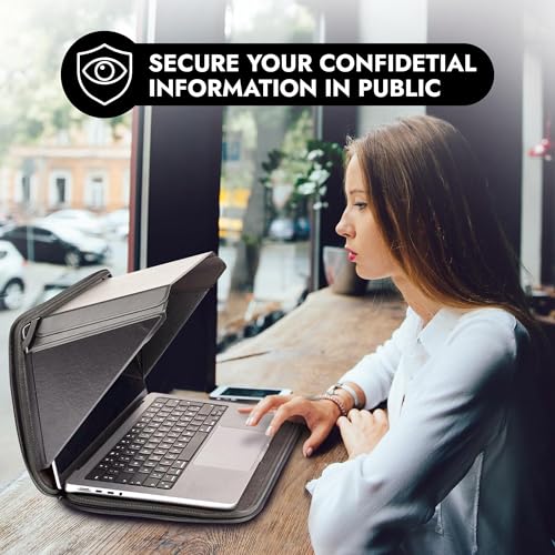 4-in-1 Laptop Screen Shade – Original Pro Sleeve – Built-in 4-in-1 Screen Shade, VeganHemp Leather, Sun, Privacy, Heat & Contrast Protection, Fits 13” MacBook, Patented, Pink | PHILBERT Danish Design - color: Pink, size: 13in