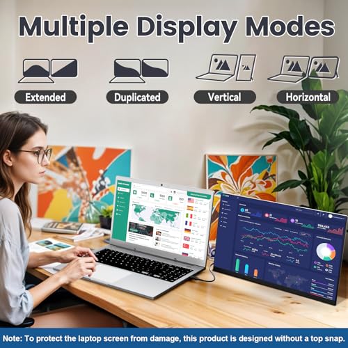 KEFEYA Laptop Screen Extender, 15.6" FHD 1080P IPS Portable Monitor for Laptop, Plug and Play Dual Monitor Extender for 13"-17.3" Laptops, Compatible with MAC, Windows, Android, Linux, Chrome - size: Dual-15.6"