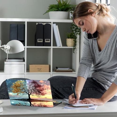 Laptop Skin Sticker Decal 12" 13" 13.3" 14" 15" 15.6",Waterproof Scratch Resistant Vinyl,Reusable Easy to Apply,for MacBook HP Dell Notebooks Netbooks Laptop,2 Wrist Pads,Dawn Dusk Tree - color: Dawn Dusk Tree