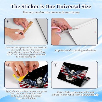 Universal Laptop Protective Skin,Trim-to-Fit Vinyl Sticker for 13–16 Inch Laptop,MacBook,Tablet & Notebook,Scratch-Proof Waterproof Cover,American Eagle Flag Wing - color: American Eagle Flag Wing