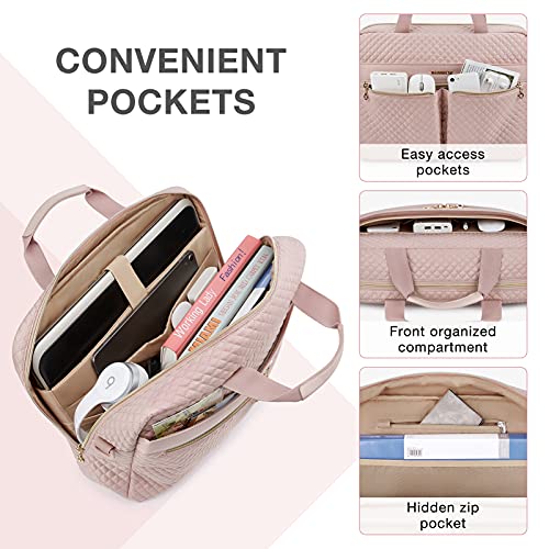 BAGSMART 17.3/15.6 Inch Laptop Bag, Briefcase for Women Computer Messenger Bag Office Travel Business, Pink - color: Pink, size: 17.3 Inch