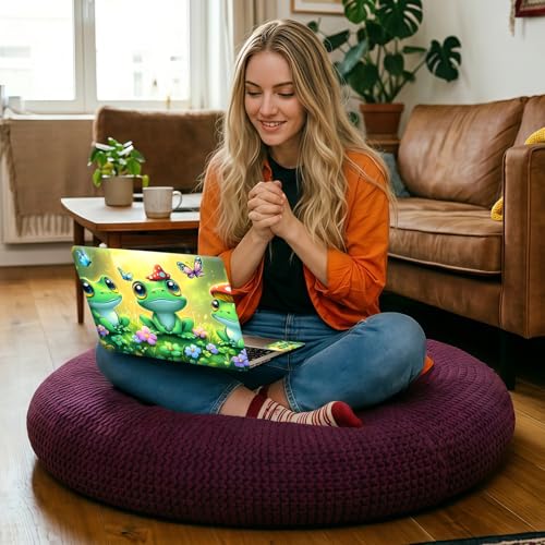 Happy Frogs in Flower Pond Universal Laptop Skin Sticker 3PCS, Protective Decal Trim-to-Fit 11.6" 13.3" 14" 15.6" Laptop Vinyl Cover, Removable Anti-Scratch Computer Decal Protector - color: Happy Frogs In Flower Pond