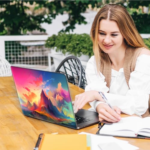 Laptop Skin Sticker Decal, Universal Reusable Vinyl Laptop Cover for 12" 13" 13.3" 14" 15" 15.4" 15.6" Notebook PC, Waterproof Scratch-Resistant with 2 Wrist Pads, Easy to Apply & Remove,Art Mountains - color: Art Mountains