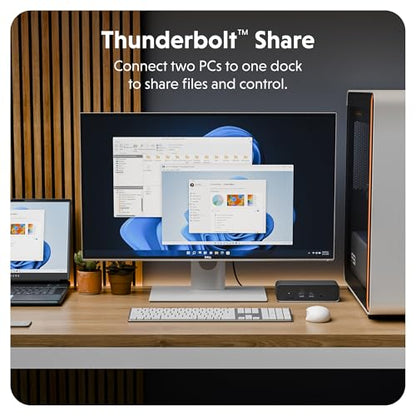 HyperDrive Next Thunderbolt 5 Dock with SSD Enclosure — 120Gbps Computer Docking Station with Triple 4K Display, Thunderbolt Share, M.2 PCIe Gen4 Slot, AI Module Support, USB-A, 2.5G Ethernet