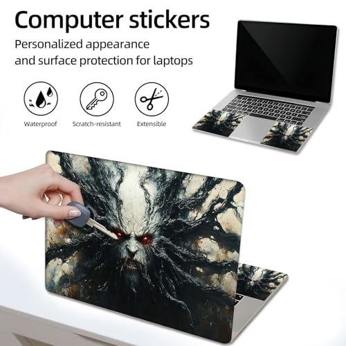 Aesthetic Laptop Skin Sticker, Shadow Wraith with Glowing Red Eyes Waterproof Vinyl Laptop Decal, Removable Bubble Free, Reusable Protective Cover for 13 14 15 15.6 Inch - color: Shadow Wraith with Glowing Red Eyes