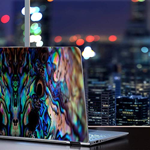 Custom Fit Made to Order Laptop Notebook Skin Vinyl Sticker Cover Decal Fits 13.3" 14" 15.6" 16" HP Lenovo Apple Mac Dell Compaq Acer|Abalone Blue Black Shell Design - color: Style 7