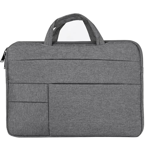 15.6 Inch Laptop Briefcase Sleeve with Hideaway Handles, Slim Work Carry Case, Front Zipper Pocket, Quick Access Fastener Pouch, Low Profile Business Handbag for Commuting, Meetings, Office Travel