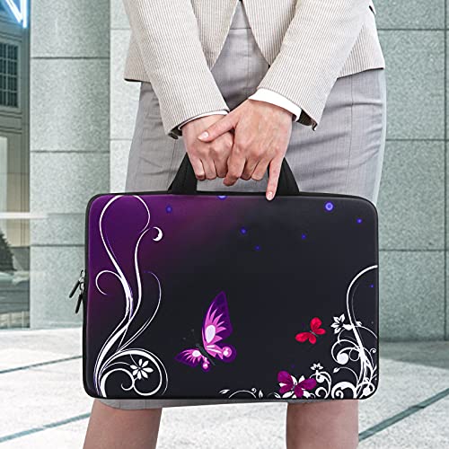 iColor 11 11.6 12 12.1 12.5 inch Laptop Carrying Bag Chromebook Case Notebook Ultrabook Bag Tablet Cover Neoprene Sleeve for MacBook Air Purple Butterfly - color: Purple Butterfly