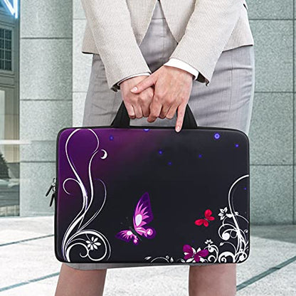 iColor 11 11.6 12 12.1 12.5 inch Laptop Carrying Bag Chromebook Case Notebook Ultrabook Bag Tablet Cover Neoprene Sleeve for MacBook Air Purple Butterfly - color: Purple Butterfly