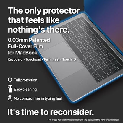 GOS Keyboard Cap Pro for MacBook Pro 14" [2 Pack] – Patented 0.03mm Full-Cover Film with Touch ID Support Without Punch Hole – Ultra-Thin, No Glue, Clear, Easy-Clean Upper Case Protector - size: MacBook Pro 14 Inch