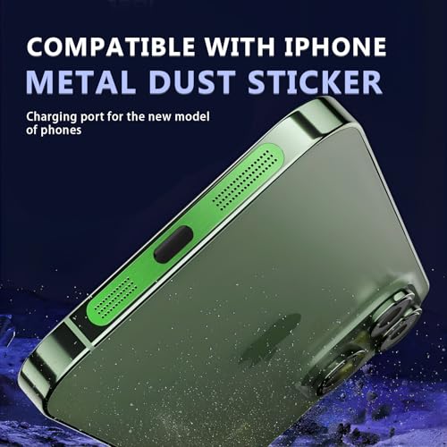 MysticHome for iPhone 17/16 Pro Accessories, 5 Pcs Cell Phone Speaker Anti-Dust Plugs, 1 Pcs USB C Dust Plug, Compatible with Speaker Dust Cover,Green - color: Green
