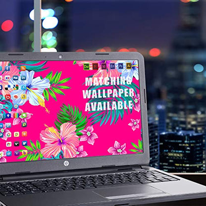 It's A Skin 15.6 inch Laptop Notebook Skin Vinyl Sticker Cover Decal Universal fit 15.6" (May Require Trimming) HP Lenovo Apple Mac Dell Compaq Asus Acer/Pink Neon Hibiscus Flowers