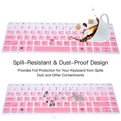 Keyboard Skin Cover for HP Elitebook 840 G5 & 840 G6 14" Notebook, HP Elitebook 745 G5 & 745 G6 14/HP ZBook 14U G5 Keyboard Protector Protective Skin, Gradual Pink (NOT Fit EliteBook 840 845 G7 G8) - color: Ombre Pink