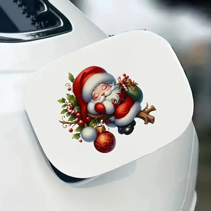 Cute Santa Claus PVC Vinyl Car Decals Stickers Waterproof Self-Adhesive Decals for Cars, Laptops, Trucks, Motorcycles Wall Window Luggage Scratch Cover Door Decor Sticker