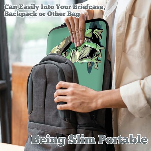 Universal Tablet Laptop Sleeve Case 10 inch, Green Frog Slim Carrying Case Durable Handbag Travel Laptop Bag for 7 to 10-inch Laptops/Notebook/Kids Tablet/ipad/eBook Readers - color: Green Frog, size: 10 inch