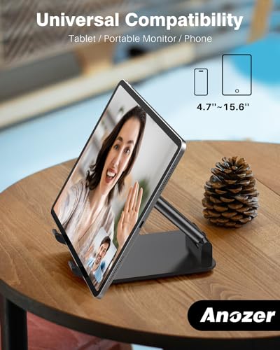 Anozer Tablet Stand Foldable & Adjustable,Portable Monitor Stand | Fit for iPad Holder Stand Compatible with iPad Pro 11, 12.9/for iPad 10.9; Surface Pro; Portable Monitor 4.7-15.6"
