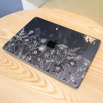 MEEgoodo Case for M5/M4/M3/M2 MacBook Air 13 inch Case 2026 2025 2024 2022, Fit Model A3449/A3240/A3113/A2681, Laptop Hard Shell Compatible with MacBook Air 13.6-inch, Golden Flowers & Herbs - color: Golden Flowers & Herbs