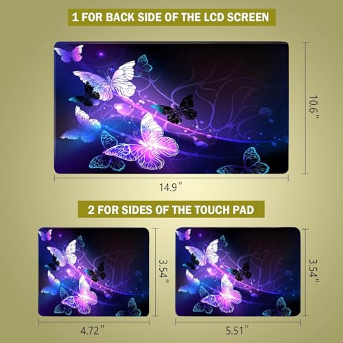 Laptop Notebook Skin Sticker Cover Decal, 12 13 13.3 14 15 15.4 15.6 inch Laptop Vinyl Skin Sticker Cover Art Protector Notebook PC (White Butterflies) - color: White Butterflies