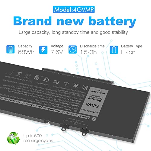 Fancy Buying 4GVMP Laptop Battery for Dell Latitude 5400 5500 Precision 3540 3550 7590/7591/7791 2-in-1 Series,P/N X77XY RF7WM 9JRYT C5GV2 P84F P80F001 P84F001 P42E P42E001 P98G001 - size: 9.4*4.17*0.27inch 4GVMP