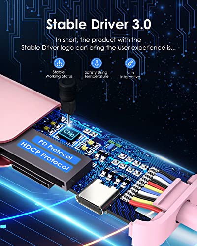 LENTION 7-in-1 USB C Hub, 4K@60Hz HDMI, 100W PD, Card Reader, USB 3.0 & 2.0 | Plug and Play, Stable Driver 3.0 Certified, for macOS, iOS/iPadOS, Windows & ChromeOS (CB-CE18, Rose Gold) - color: Rose Gold