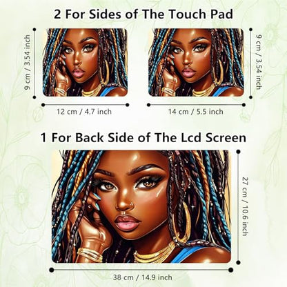 Laptop Skin Sticker Decal, Universal Reusable Vinyl Laptop Cover for 12" 13" 13.3" 14" 15" 15.4" 15.6" Notebook PC, Reusable Waterproof Scratch-Resistant with 2 Wrist Pads,American Girls - color: American Girls