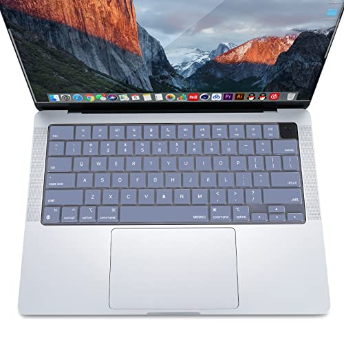 MOSISO Keyboard Cover Skin Compatible with MacBook Air 15 inch M3 M2 | A3114 A2941/Air 13.6 A3113 A2681/Pro 14/16 M4 M3 M2 M1, Lavender Gray - color: Lavender Gray