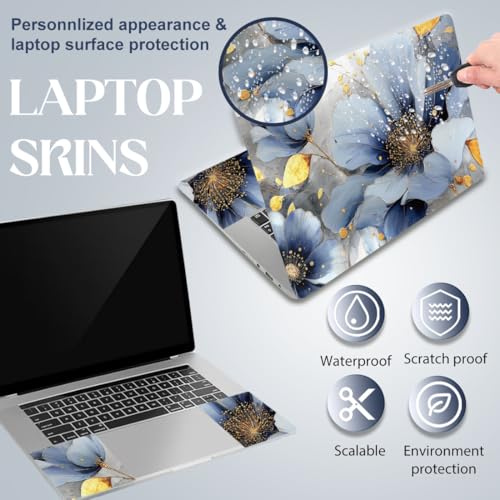 SUPERDANT Laptop Skin Sticker Flower Laptop Decals Personalized Universal Notebook Computer Wrap Vinyl Skin Stickers Cover Art Decal Removable 12-15.6 Inch Waterproof Scratch-Resistant Gifts - style: Flower
